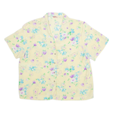 Womens Printed Shirt Beige Collared Floral XL