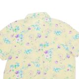 Womens Printed Shirt Beige Collared Floral XL