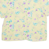 Womens Printed Shirt Beige Collared Floral XL