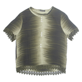 Womens Printed Top Green Crazy Pattern L