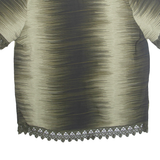 Womens Printed Top Green Crazy Pattern L