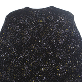 Gemstones Womens Blouse Black Long Sleeve Spotted L