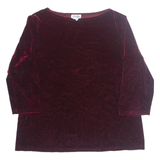 Womens Top Maroon 3/4 Sleeve XL