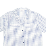 LAUREN LEE Womens Printed Shirt White Collared Spotted L