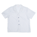 LAUREN LEE Womens Printed Shirt White Collared Spotted L