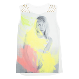 ZARA Womens Printed Vest White Crazy Pattern M