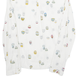 ZARA Womens Printed Shirt White Collared Long Sleeve Crazy Pattern S