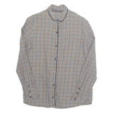 ZARA Womens Printed Shirt Brown Collared Long Sleeve Check S