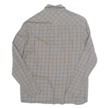 ZARA Womens Printed Shirt Brown Collared Long Sleeve Check S