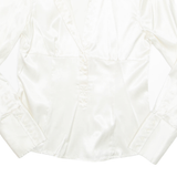 ZARA Womens Shirt Cream Collared Long Sleeve M