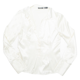 ZARA Womens Shirt Cream Collared Long Sleeve M