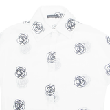 ZARA Sheer Embroidered Womens Shirt White Collared Floral S