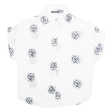 ZARA Sheer Embroidered Womens Shirt White Collared Floral S
