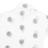 ZARA Sheer Embroidered Womens Shirt White Collared Floral S