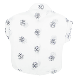 ZARA Sheer Embroidered Womens Shirt White Collared Floral S