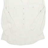 ZARA Womens Shirt Beige Collared Long Sleeve S