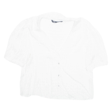 ZARA Sheer Womens Blouse White V-Neck M