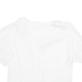ZARA Sheer Womens Blouse White V-Neck M