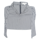 MISS SELFRIDGE Womens Off Shoulder Top Black Long Sleeve Gingham UK 8
