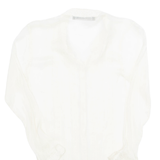 ZARA Sheer Womens Shirt Beige Long Sleeve M