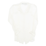 ZARA Sheer Womens Shirt Beige Long Sleeve M