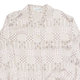 Womens Printed Shirt Pink Collared Long Sleeve Silk Floral L