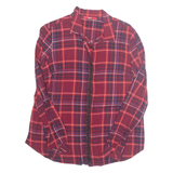 Womens Printed Shirt Maroon Collared Long Sleeve Check M