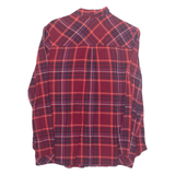 Womens Printed Shirt Maroon Collared Long Sleeve Check M