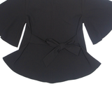 ZARA Belted Womens Blouse Black XS