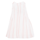 MNG SUIT Tie Neck Womens Printed Vest Pink V-Neck Striped XS