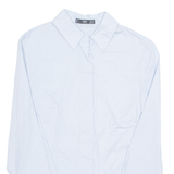 MNG BASICS Womens Shirt Blue Collared Long Sleeve XS