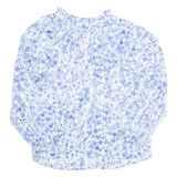 H&M Sheer Womens Printed Blouse Blue Long Sleeve Floral XS