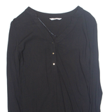 Womens Top Black V-Neck Long Sleeve M