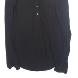 Womens Top Black V-Neck Long Sleeve M