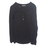 Womens Top Black V-Neck Long Sleeve M