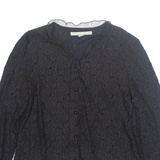 ELLA ROSE Womens Blouse Black V-Neck Long Sleeve XL