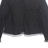 ELLA ROSE Womens Blouse Black V-Neck Long Sleeve XL