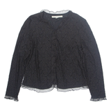 ELLA ROSE Womens Blouse Black V-Neck Long Sleeve XL