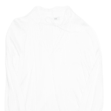 IPSY Womens Ruffle Blouse White V-Neck Long Sleeve Viscose L