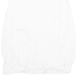 IPSY Womens Ruffle Blouse White V-Neck Long Sleeve Viscose L