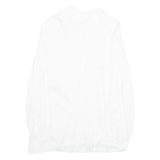 IPSY Womens Ruffle Blouse White V-Neck Long Sleeve Viscose L