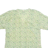 SILK TOUCH Womens Printed Top Green V-Neck Silk Floral M