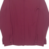 Womens Blouse Maroon Collared Long Sleeve UK 8