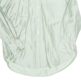 H&M Womens Shirt Green Collared Long Sleeve M