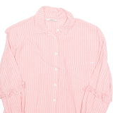 ONLY Womens Printed Shirt Pink Collared Long Sleeve Striped S