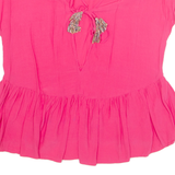 Womens Top Pink V-Neck XL