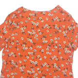 F&F Womens Printed Top Orange V-Neck Viscose Floral UK 20