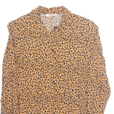ORSAY Womens Printed Shirt Orange Collared Long Sleeve Animal Print S