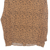 ORSAY Womens Printed Shirt Orange Collared Long Sleeve Animal Print S
