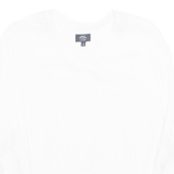 AVANT PREMIERE Womens Ruffle Blouse White V-Neck Long Sleeve M